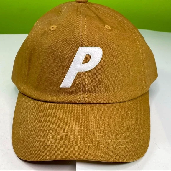 Palace Skateboards Tan Canvas P Initial 6 Panel Adjustable Hat Cap - Picture 1 of 10